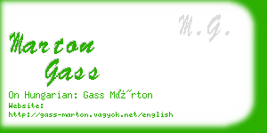 marton gass business card